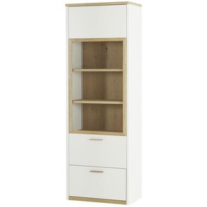 Wohnwert Vitrine Libro Plus - weiß - Materialmix - 76 cm - 219 cm - 41 cm | Möbel Kraft