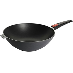 WOLL Guss-Wok- und Rührpfanne   Diamond Lite ¦ schwarz ¦ Aluminium-Guss ¦ Maße (cm): H: 10  Ø: 32