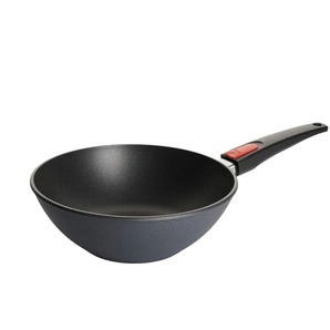 WOLL Guss-Wok- und Rührpfanne   Diamond Lite ¦ schwarz ¦ Aluminium-Guss ¦ Maße (cm): H: 9  Ø: 26