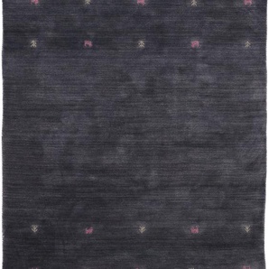 Wollteppich CARPETFINE Gabbeh Uni Teppiche Gr. B: 200cm, 15mm, L: 250cm, grau reine Wolle, handgewebt, Gabbeh Loom Tiermotiv, auch als Läufer