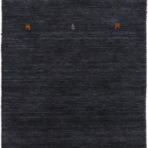 Wollteppich CARPETFINE Gabbeh Uni, schwarz, B:80cm H:15mm L:300cm, Wolle, Teppiche, reine Wolle, handgewebt, Gabbeh Loom Tiermotiv, auch als Läufer