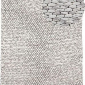 Wollteppich CARPETFINE Sina Teppiche Gr. B: 240cm, 14mm, L: 340cm, braun (hellbraun) Handweb Teppich, reine Wolle, meliert, handgewebt, weich & kuschelig