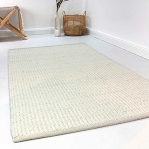 Wollteppich ESPRIT Gobi Teppiche Gr. B/L: 160 cm x 230 cm, 10 mm, 1 St., weiß Esszimmerteppiche nachhaltiger Naturfaserteppich aus Jute und Wolle, handgewebt