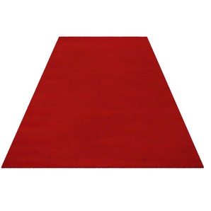 Wollteppich ESPRIT Greenwood Rug Teppiche Gr. B/L: 300 cm x 300 cm, 2 mm, 1 St., rot Esszimmerteppiche modern, kuschelig aus Schurwolle, pflegeleicht, Wohn-, Schlafzimmer