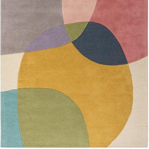 Wollteppich FLAIR RUGS Glow Teppiche Gr. B: 160cm, 8mm, L: 230cm, bunt (multi) fußbodenheizungsgeeignet, mit Hoch-Tief-Effekt, gemustert