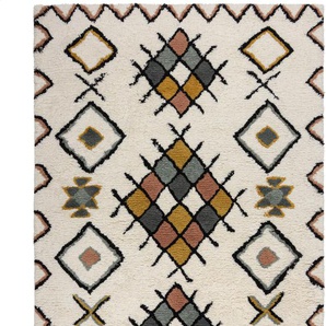 Wollteppich FLAIR RUGS Midar Shaggy Teppiche Gr. B: 160cm, 25mm, L: 230cm, bunt Shaggy-Teppich Midar aus Berberwolle