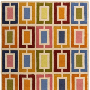 Wollteppich FLAIR RUGS Retro Blocks Teppiche Gr. B: 200cm, 10mm, L: 290cm, bunt Retro Blocks geschnitzter Wollteppich