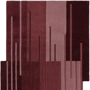 Wollteppich FLAIR RUGS Split Ombre Teppiche Gr. B: 200cm, 10mm, L: 290cm, rot Geteilter Wollteppich in Ombré-Form