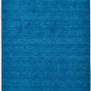 Wollteppich HOME AFFAIRE Karchau Teppiche Gr. B: 170cm, 13mm, L: 240cm, blau Handweb Teppich, meliert, reine Wolle, handgewebt, brilliante Farben