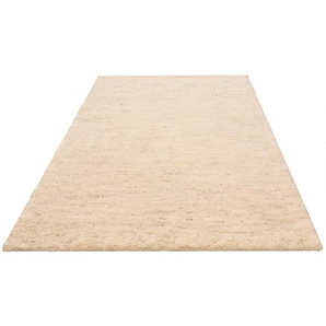 Wollteppich HOME AFFAIRE Mohan Teppiche Gr. B: 140cm, 25mm, L: 200cm, beige (natur) echter Berber aus Marokko, reine Wolle, Woll-Shaggy, handgeknüpft