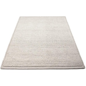 Wollteppich HOME AFFAIRE Seebu Loop Teppiche Gr. B: 200cm, 10mm, L: 290cm, weiß reine Schurwolle, Kurzflor, grobe Struktur