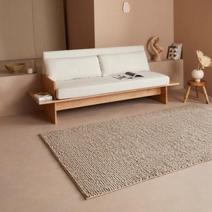 Wollteppich LEGER HOME BY LENA GERCKE Ainhoa Teppiche Gr. B/L: 200 cm x 300 cm, 14 mm, 1 St., beige (sand) Esszimmerteppiche einfarbig, Wolle, Handweb Teppich, Wohnzimmer, Schlafzimmer, Esszimmer