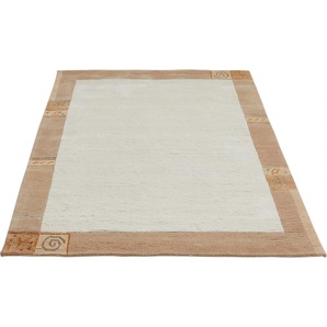 Wollteppich LUXOR LIVING India Teppiche Gr. B: 200cm, 20mm, L: 250cm, beige Designer-Teppich Knüpfteppich Schurwollteppich Teppich Teppiche reine Wolle, handgeknüpft, mit Bordüre, auch als Läufer