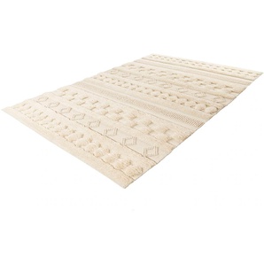 Wollteppich ME GUSTA Bohist 125 Teppiche Gr. B/L: 120 cm x 180 cm, 20 mm, 1 St., beige (natur) Esszimmerteppiche