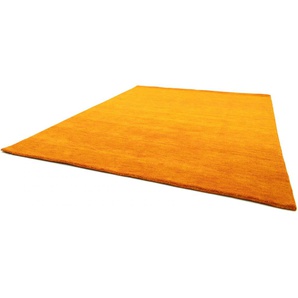 Wollteppich MORGENLAND GABBEH FEIN UNI Teppiche Gr. B: 200cm, L: 300cm, orange reine Schurwolle, uni, Wohnzimmer