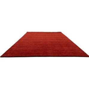 Wollteppich MORGENLAND GABBEH FEIN UNI Teppiche Gr. B/L: 250 cm x 350 cm, 1 St., rot reine Schurwolle, uni, Wohnzimmer