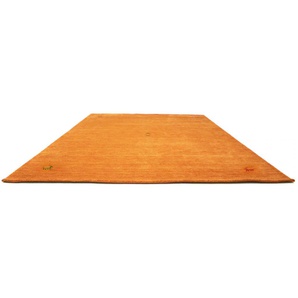 Wollteppich MORGENLAND GABBEH SAHARA Teppiche Gr. B: 200cm, L: 300cm, orange reine Schurwolle, Uni Tiermotiv, Wohnzimmer