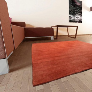 Wollteppich MORGENLAND LORIBAFT TEPPSTAR, rot (dunkelrot), B:200cm H:15mm L:300cm, Wolle, Teppiche, reine Schurwolle, uni, Wohnzimmer