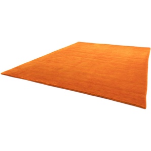 Wollteppich MORGENLAND LORIBAFT TEPPSTAR Teppiche Gr. B: 140cm, L: 200cm, orange reine Schurwolle, uni, Wohnzimmer