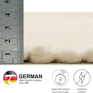 Wollteppich THEKO Alm-Glück Teppiche Gr. B: 250cm, 12mm, L: 300cm, weiß (natural white) Handweb Teppich, reine Wolle, meliert, handgewebt, Wendeteppich