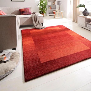 Wollteppich THEKO Gabbeh Super, Handweb Teppich, Bordüre, reine Wolle, handgewebt Teppiche Gr. B/L: 300 cm x 400 cm, 9 mm, 1 St., rot Gabbeh-Teppiche Schlafzimmer, Wohnzimmer, Esszimmer, auch als Läufer und Bettumrandung