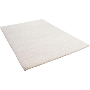 Wollteppich THEKO Maloronga Uni Teppiche Gr. B: 90cm, 24mm, L: 160cm, beige echter Berber Teppich, reine Wolle, handgeknüpft