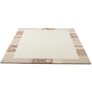 Wollteppich THEKO Royal Ganges Teppiche Gr. B: 240cm, 13mm, L: 340cm, beige reine Wolle, mit Bordüre, ideal im Wohnzimmer & Schlafzimmer