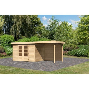 Woodfeeling Gartenhaus Dornhan 4 Flachdach Set 2, 302 x 217 x 211 cm, naturbelassen