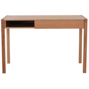 Woodman Schreibtisch New, mit offenem Regal und Schublade, Holzfurnier aus Eiche