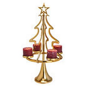 X-Mas Teelichthalter, Gold, Metall, 48x86x48 cm, Dekoration, Kerzen & Zubehör, Teelichthalter