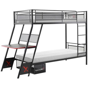 X Rocker Etagenbett, Schwarz, Metall, 90x190 cm, Kinder- & Jugendzimmer, Kindermöbel, Kinderbetten, Etagenbetten