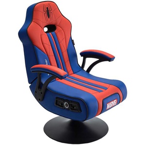 X Rocker Gamingsessel, Blau, Rot, Schwarz, Metall, Kunststoff, Leder, Lederlook, Cartoon, 53x102x88 cm, integrierte Lautsprecher, Sitzfläche 360° drehbar, Kinder- & Jugendzimmer, Jugendmöbel, Gamingstühle