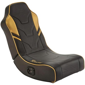 X Rocker Gamingsessel, Schwarz, Gold, Textil, 42x64x75 cm, integrierte Lautsprecher, Kinder- & Jugendzimmer, Jugendmöbel, Gamingstühle