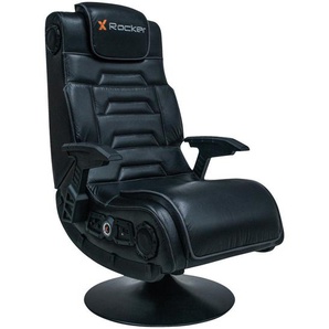 X Rocker Gamingsessel, Schwarz, Metall, Kunststoff, Leder, Lederlook, 62x106x87 cm, integrierte Lautsprecher, Netzbetrieb, USB-Anschluss, Sitzfläche 360° drehbar, Kinder- & Jugendzimmer, Jugendmöbel, Gamingstühle