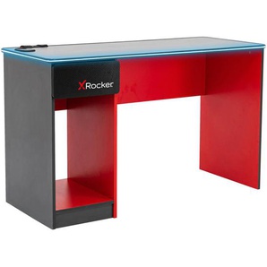 X Rocker Gamingtisch X Rocker Carbon-Tek, Rot, Schwarz, Holzwerkstoff, 1 Schubladen, rechteckig, 53.3x75.5x123.5 cm, Kabeldurchlass, Stauraum, Arbeitszimmer, Schreibtische, Computertische