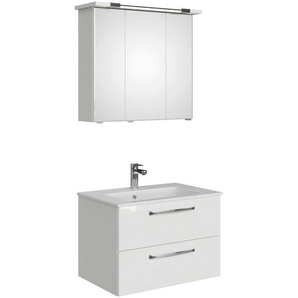 Xora Badezimmer Trentino, Weiß Hochglanz, Metall, 6 Fächer, 2,2 Schubladen, 77 cm, Made in Germany, hängend, Typenvielfalt, Badezimmer, Badmöbelsets & -serien, Badmöbel-Sets