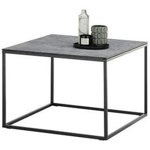 Xora Couchtisch, Schwarz, Grau, Glas, Metall, quadratisch, Flachrohr, würfelförmig, 60x45x60 cm, Wohnzimmer, Wohnzimmertische, Couchtische, Glas-Couchtische