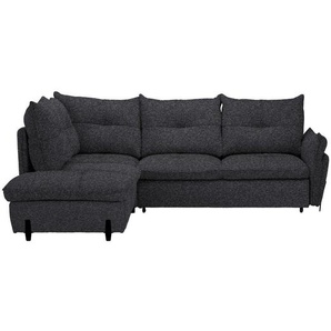 Xora Ecksofa, Dunkelgrau, Textil, 5-Sitzer, Füllung: Silikon, Ottomane links, Eckteil, L-Form, 250x220 cm, Stoffauswahl, seitenverkehrt erhältlich, Schlafen auf Sitzhöhe, Hocker Rücken echt, Wohnzimmer, Sofas & Couches, Wohnlandschaften, Ecksofas