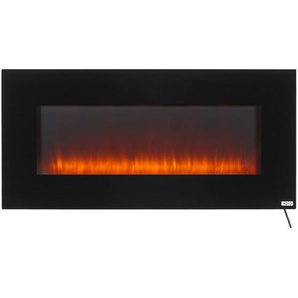 Xora Elektrokamin, Schwarz, Metall, Kunststoff, Glas, 107x50.8x12 cm, Bsci, Fernbedienung, Flammeneffekt separat schaltbar, Überhitzungsschutz, Dimmer, Freizeit, Heizen & Kühlen, Elektrokamine