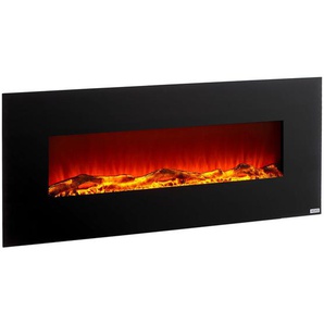 Xora Elektrokamin, Schwarz, Metall, Kunststoff, Glas, 128x55x14 cm, Fernbedienung, Flammeneffekt separat schaltbar, Überhitzungsschutz, Thermostat, Dimmer, Freizeit, Heizen & Kühlen, Elektrokamine