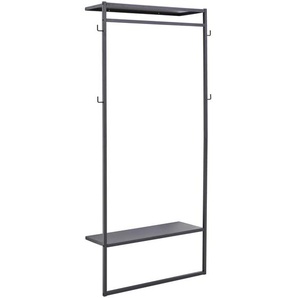 Xora Garderobe, Schwarz, Metall, 80x182x30 cm, Garderobe, Garderoben-Sets