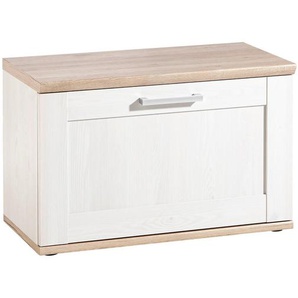 Xora Garderobenbank, Weiß, Lärche, Eiche San Remo, Kunststoff, 1-Sitzer, 76x50x38 cm, Garderobe, Garderobenbänke, Garderobenbänke