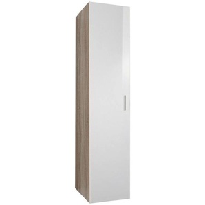 Xora Garderobenschrank, Weiß, Eiche, Holzwerkstoff, 6 Fächer, 30x185x40 cm, BQ - Bündnis für Qualität, Made in Germany, DIN EN ISO 9001, Beimöbel erhältlich, erweiterbar, Typenauswahl, individuell planbar, Garderobe, Garderobenschränke, Garderobenschränke