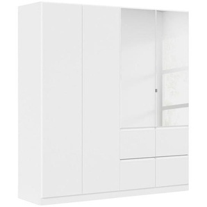 Xora Kleiderschrank, Weiß, Kunststoff, 2 Fächer, 4 Schubladen, 181x197x54 cm, Blauer Engel, BQ - Bündnis für Qualität, Made in Germany, in verschiedenen Größen erhältlich, Holzdekoren erhältlich, Kinder- & Jugendzimmer, Jugendmöbel, Jugendkleiderschränke