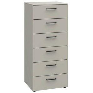 Xora Kommode Primolar Garda, Hellgrau, Metall, 6 Schubladen, 50x118x41 cm, Typenauswahl, stehend, in verschiedenen Größen erhältlich, Wohnzimmer, Kommoden & Sideboards, Kommoden