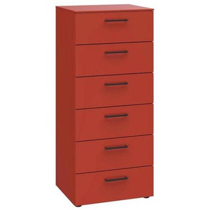 Xora Kommode Primolar Garda, Rot, Koralle, Metall, 6 Schubladen, 50x118x41 cm, Typenauswahl, stehend, in verschiedenen Größen erhältlich, Wohnzimmer, Kommoden & Sideboards, Kommoden