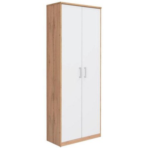 Xora Mehrzweckschrank, Weiß, Eiche Wotan, Holzwerkstoff, 5 Fächer, 72x194x36 cm, Schlafzimmer, Kleiderschränke, Mehrzweckschränke