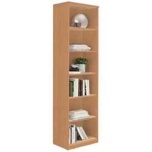 Xora Regal, Buche, Holzwerkstoff, 5 Fächer, 55x194x36 cm, Arbeitszimmer, Büroregale, Bücherregale