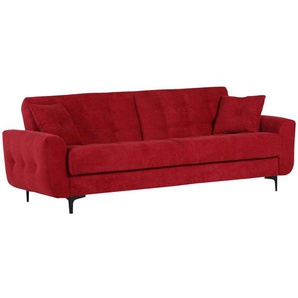 Xora Schlafsofa Morton, Rot, Textil, Uni, 2-Sitzer, Füllung: Schaumstoff, Silikon, 230x84x95 cm, Stoffauswahl, Liegefunktion, Rücken echt, Wohnzimmer, Sofas & Couches, Schlafsofas, Klappsofas