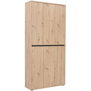 Xora Schuhschrank, Eiche, Holzwerkstoff, 20 Fächer, 100x210x34 cm, Garderobe, Schuhaufbewahrung, Schuhschränke